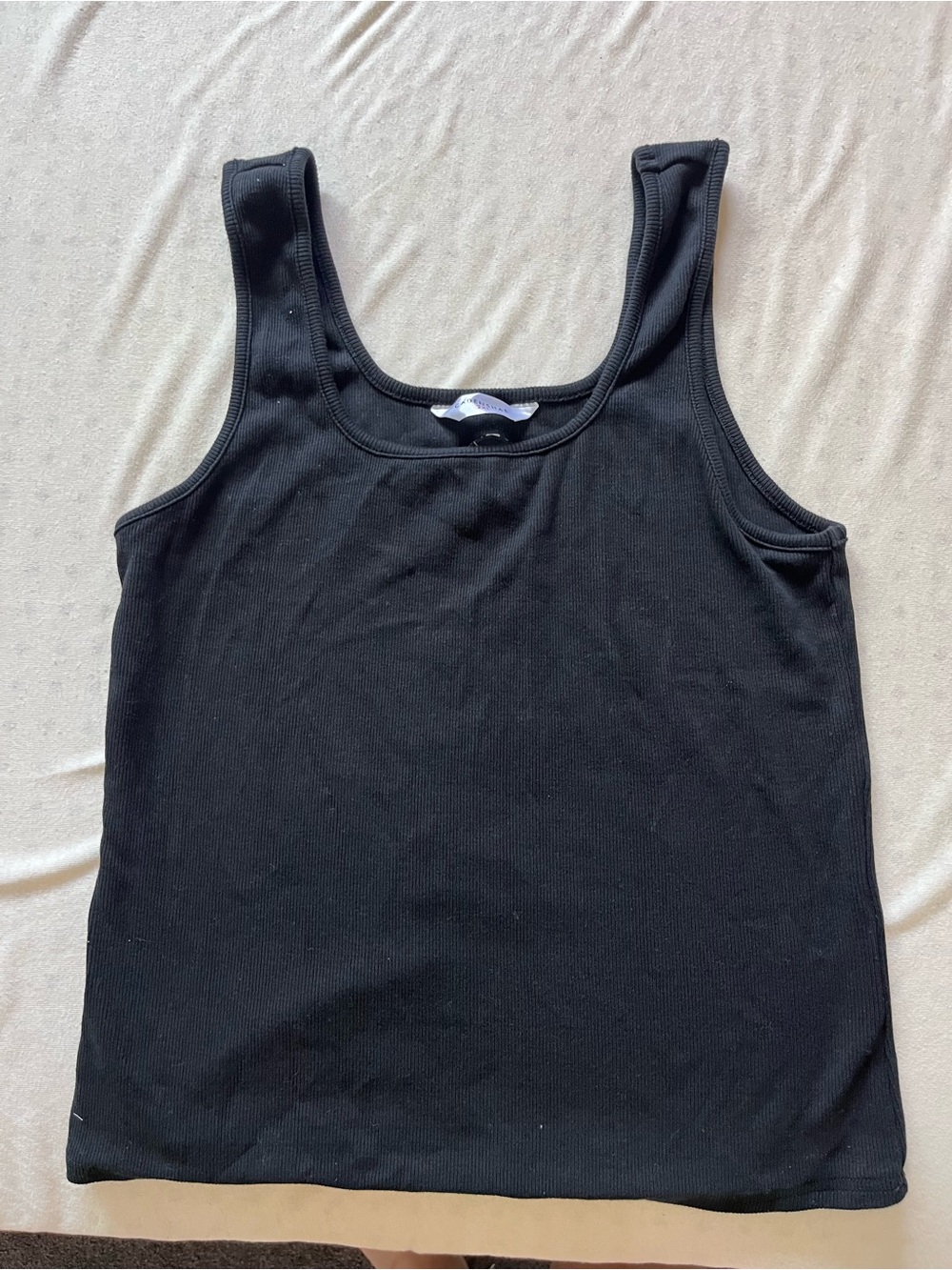 Women’s Black Ribbed Crop Tank Top